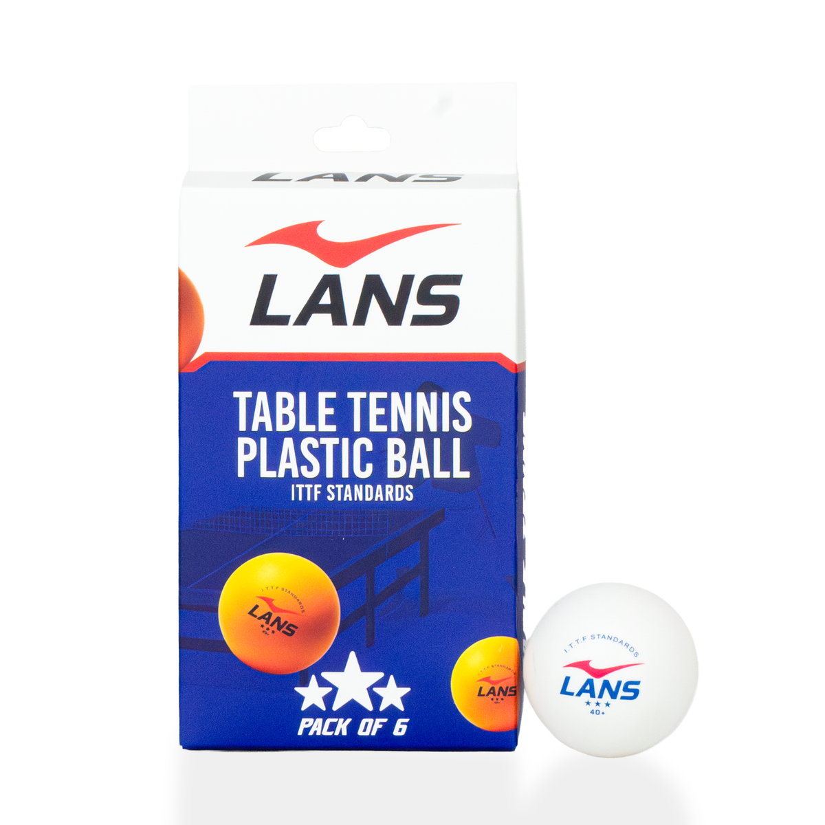 Table Tennis Ball - White (Pack of 6)